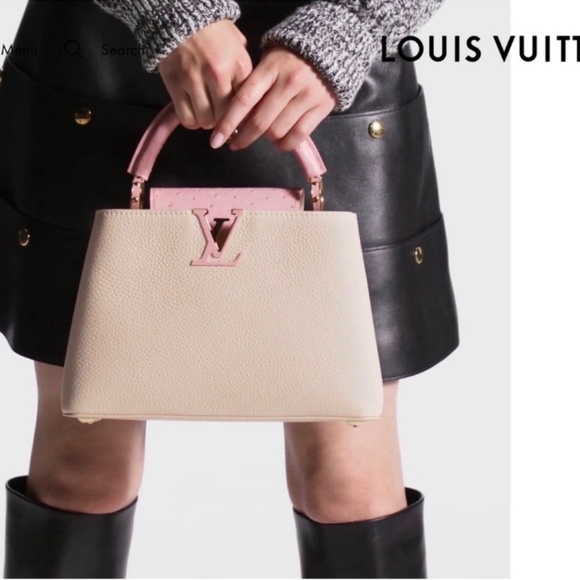 PINK OSTRICH LIMITED EDITION LOUIS VUITTON CAPUCINES BB BAG! - Picture 1 of 16